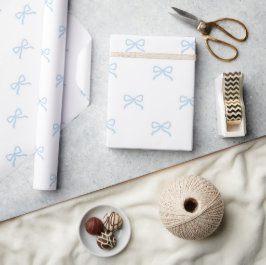 Preppy Chic  Hellblaue Schleifenmuster Frühling So Geschenkpapier