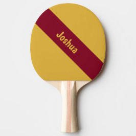 Preppy Chic Red and Yellow Personalisiert Name Tischtennis Schläger