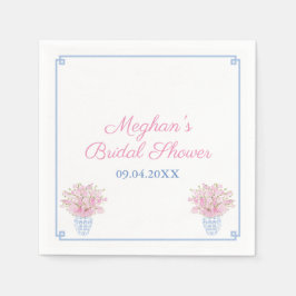 Preppy Chill Blau und Rosa Brautparty Serviette