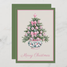 Preppy Chinoiserie Christmas Tree Kartenhalter