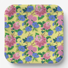 Preppy Chinoiserie floral Pappteller