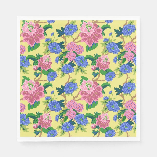 Preppy Chinoiserie Floral Serviette (Vorderseite)