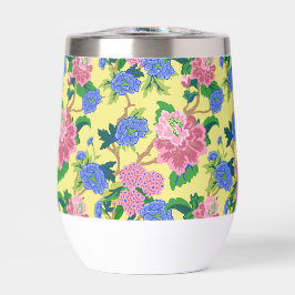 Preppy Chinoiserie Floral Wine Tumbler