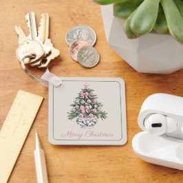 Preppy Chinoiserie Weihnachtsbaum Personalisiert Schlüsselanhänger