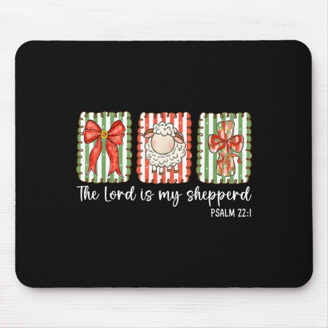 Preppy Christian Bible Verse The Lord Is My Shephe Mousepad (Vorne)