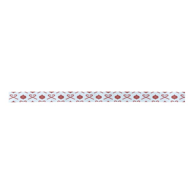 Preppy Christmas Candy Cane Bows Satinband (Vorderseite)