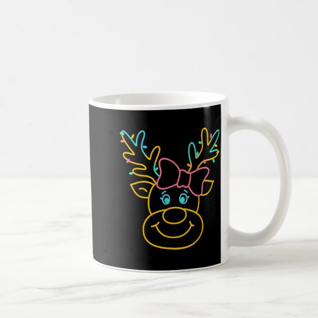 Preppy Christmas Coquette Bow Reindeer Family Matc Kaffeetasse (Rechts)