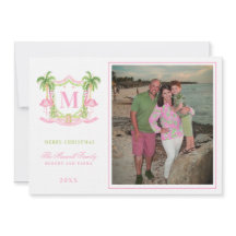 Preppy Christmas Flamingo Wappen Monogram