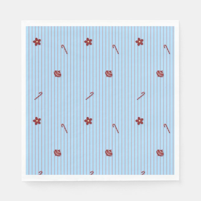 Preppy Christmas Pinstripe Serviette (Vorderseite)