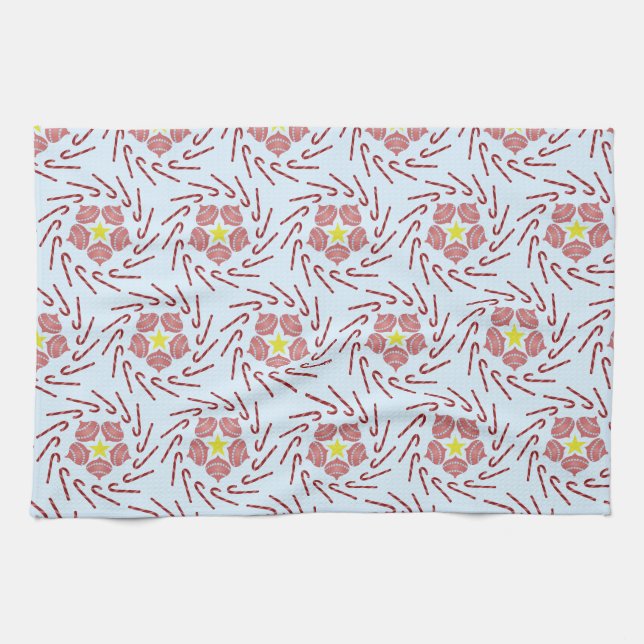 Preppy Christmas Pinwheel Geschirrtuch (Horizontal)