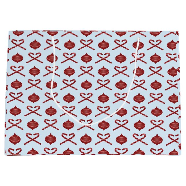 Preppy Christmas Ribbon Große Geschenktüte (Vorderseite)