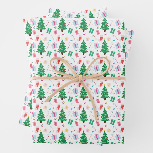 Preppy Christmas Tree Gift Candy Geschenkpapier Set (Beispiel)