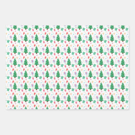 Preppy Christmas Tree Gift Candy Geschenkpapier Set