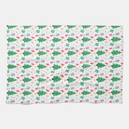 Preppy Christmas Tree Muster Geschirrtuch