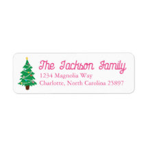Preppy Christmas Tree Personalisierte Rücksendeadr