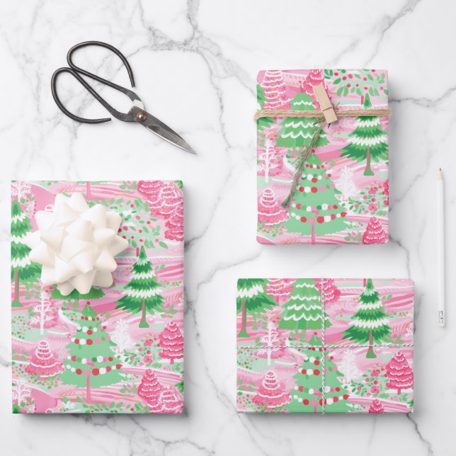 Preppy Christmas Wrapper Geschenkpapier Set (Vorderseite)