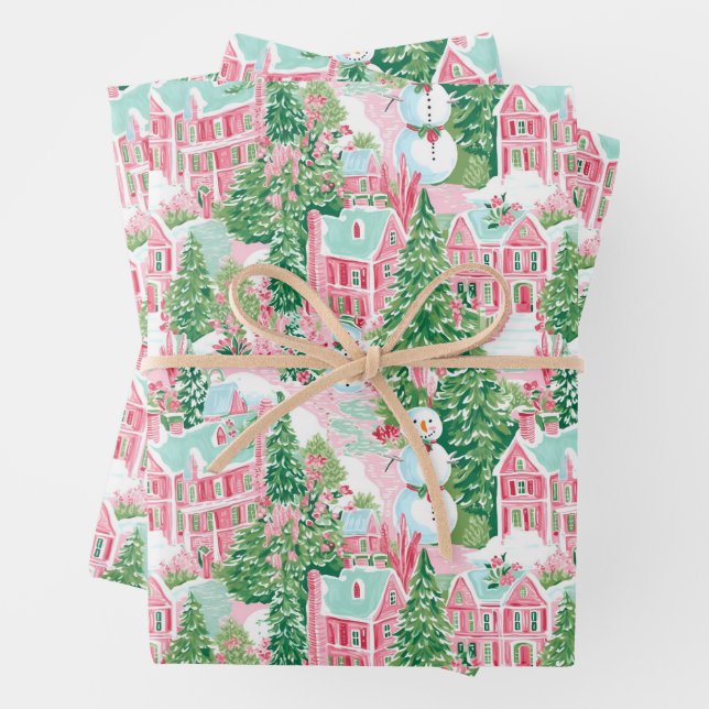 Preppy Christmas Wrapper Geschenkpapier Set (Beispiel)