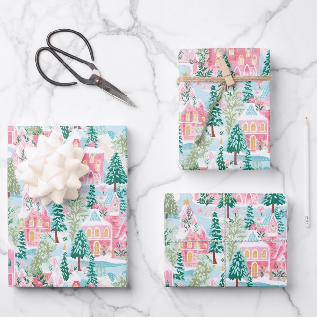 Preppy Christmas Wrapper Geschenkpapier Set (Vorderseite)