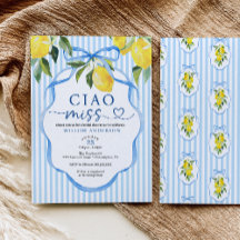 Preppy Citrus Ciao Miss Brautparty-Einladung