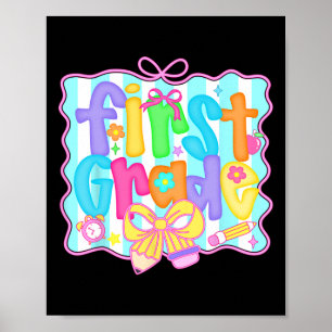 Preppy Ck Zur Schule 1. Klasse Coquette Bow Mädche Poster