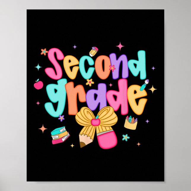 Preppy Ck Zur Schule 2. Klasse Coquette Bow Mädche Poster (Vorne)