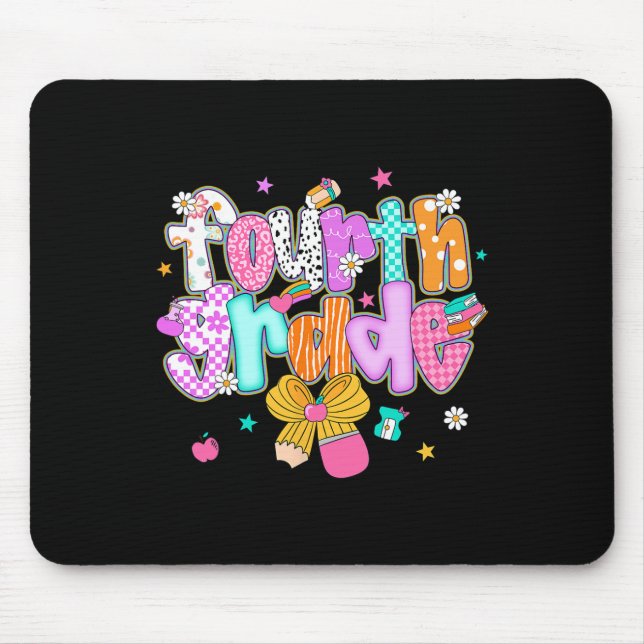 Preppy Ck Zur Schule 4. Klasse Coquette Bow Mädche Mousepad (Vorne)