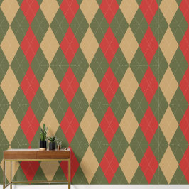 Preppy Classic Argyle Army Grün, Scheunenrot und K Tapete