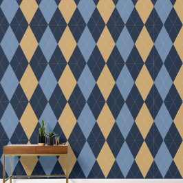 Preppy Classic Argyle Navy, Khaki & Smoke Blau Tapete