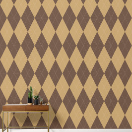 Preppy Classic Argyle Schokoladenbraun & Khaki Tapete