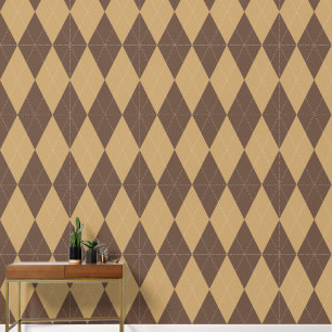 Preppy Classic Argyle Schokoladenbraun & Khaki Tapete