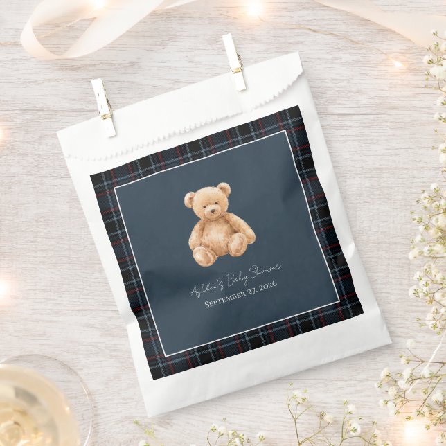 Preppy Classic Teddy Bear Baby Shower  Geschenktütchen (Ausgeschnitten)