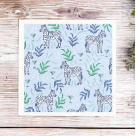 Preppy Classic Zebras und Martinis Blue Serviette