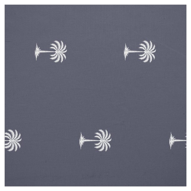 Preppy Coastal Palm Tree on Midnight Blue Stoff (Muster)
