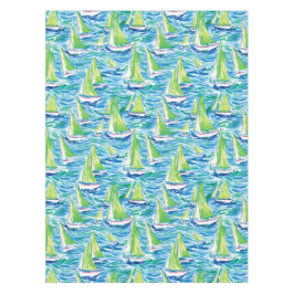 Preppy Coastal Sailboats Tischdecke
