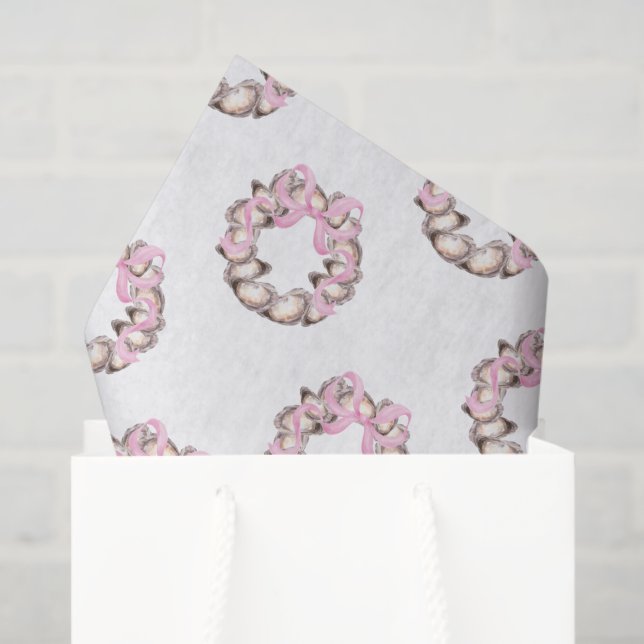 Preppy Coaster Oyster Bow Wreath Weihnachten Seidenpapier (Geschenktüte)