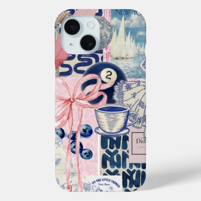 Preppy Collage, Summer Collage Phone Case (Rückseite)