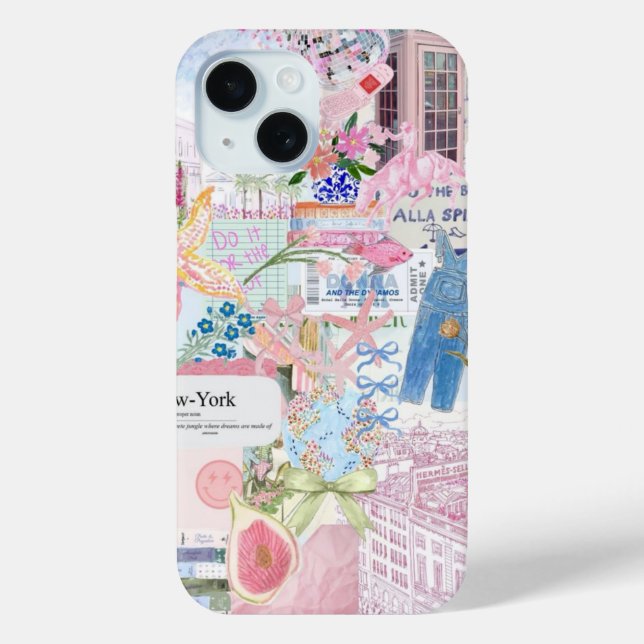 Preppy Collage, trendy Summer Collage Phone Case (Rückseite)