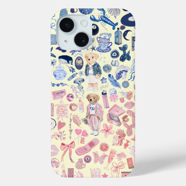 Preppy Collage, trendy Summer Collage Phone Case (Rückseite)