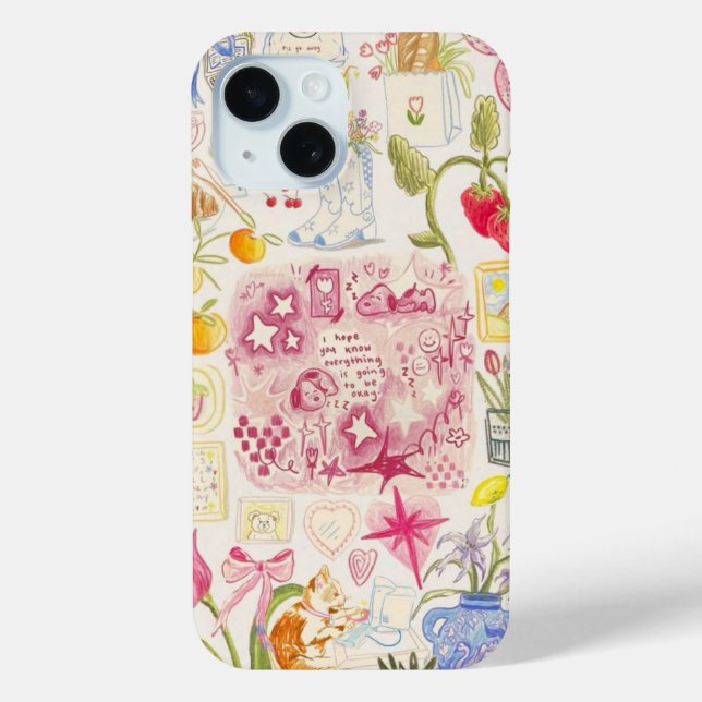 Preppy Collage, trendy Summer Collage Phone Case (Rückseite)