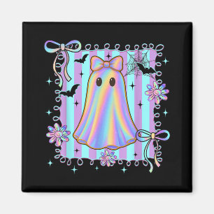 Preppy Colorful Coquette Bow Ghost Boo Girl Spooky Magnet