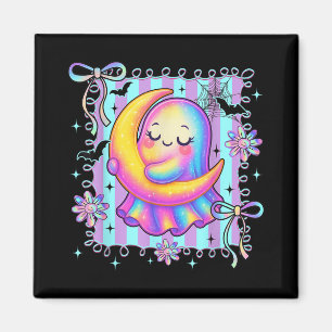 Preppy Colorful Coquette Bow Ghost Boo Girl Spooky Magnet
