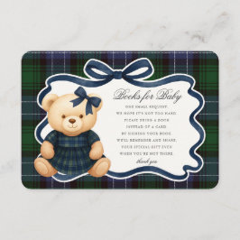Preppy Coquette Bow Bear Plaid Books for Baby Card Begleitkarte