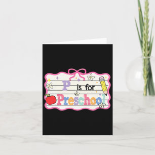 Preppy Coquette Bow P ist für die Vorschulzeit zur Karte