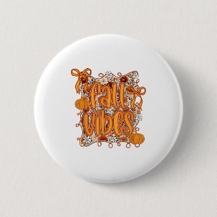 Preppy Coquette Fall Vibes Floral Pumpkin Gewürz C Button