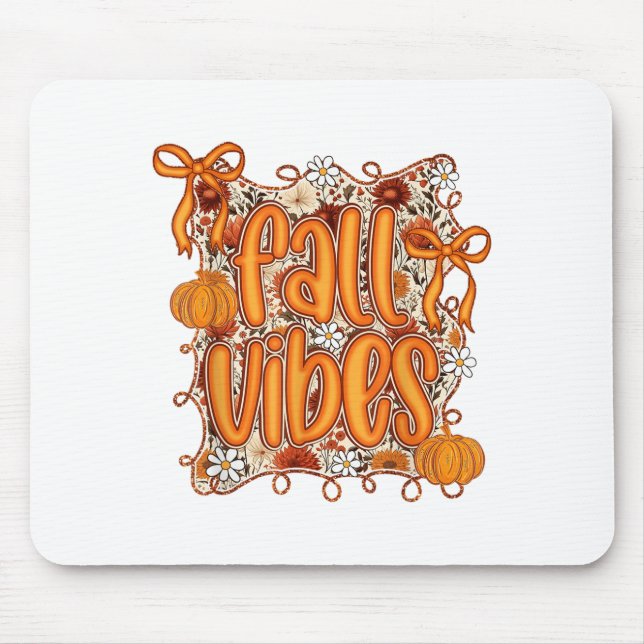 Preppy Coquette Fall Vibes Floral Pumpkin Gewürz C Mousepad (Vorne)