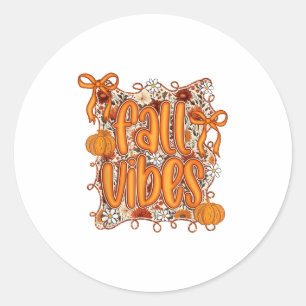 Preppy Coquette Fall Vibes Floral Pumpkin Gewürz C Runder Aufkleber
