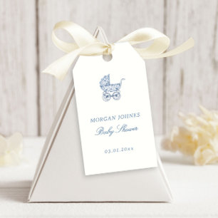 Preppy Coquette Küsten-Baby-Shower-Einladung Geschenkanhänger