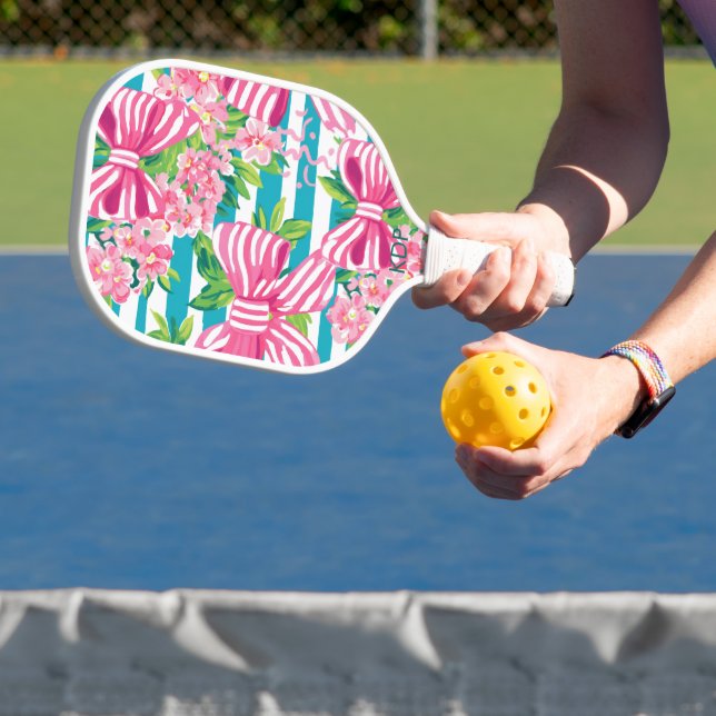 Preppy Coquette Pink Books Monogram Pickleball Schläger (InSitu)