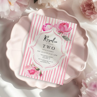 Preppy Coquette Pink Girl's Birthday Einladung