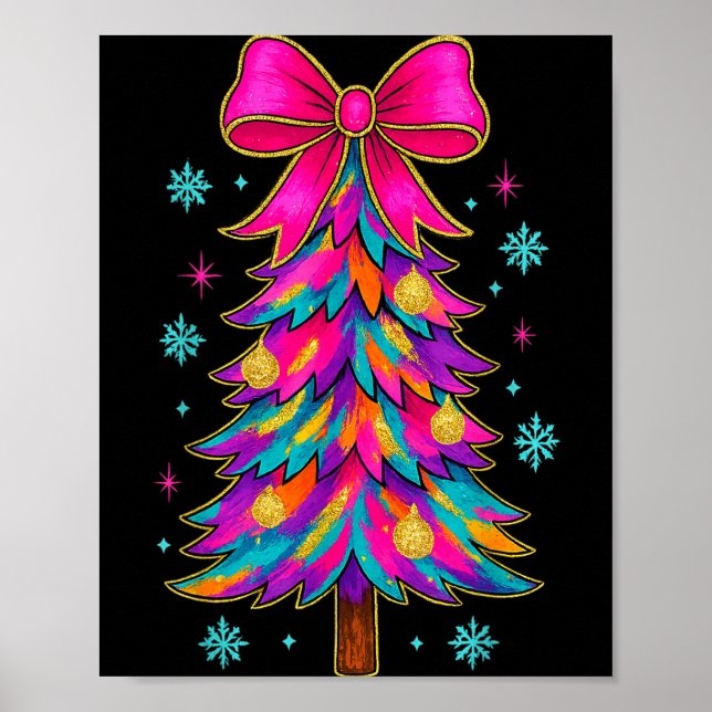Preppy Coquette Tree Christmas Crew 2025 Family Ma Poster (Vorne)